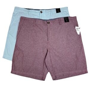 NEW Nordstrom 14th Union‎ Shorts Lot of 2 Mens 40 Red Blue Slim Fit Cotton Chino